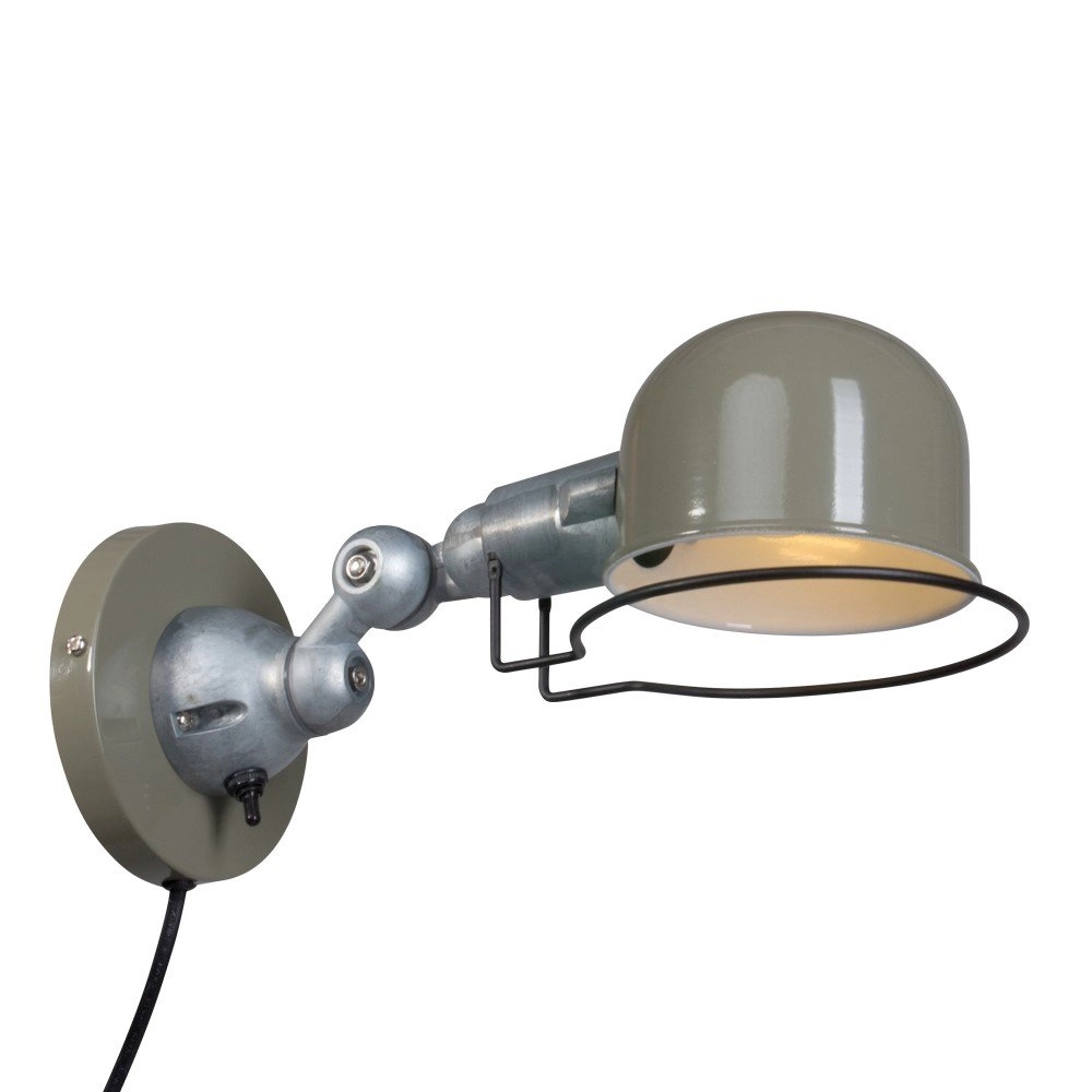 Retro wall reading lamp Davin 29cm retro green