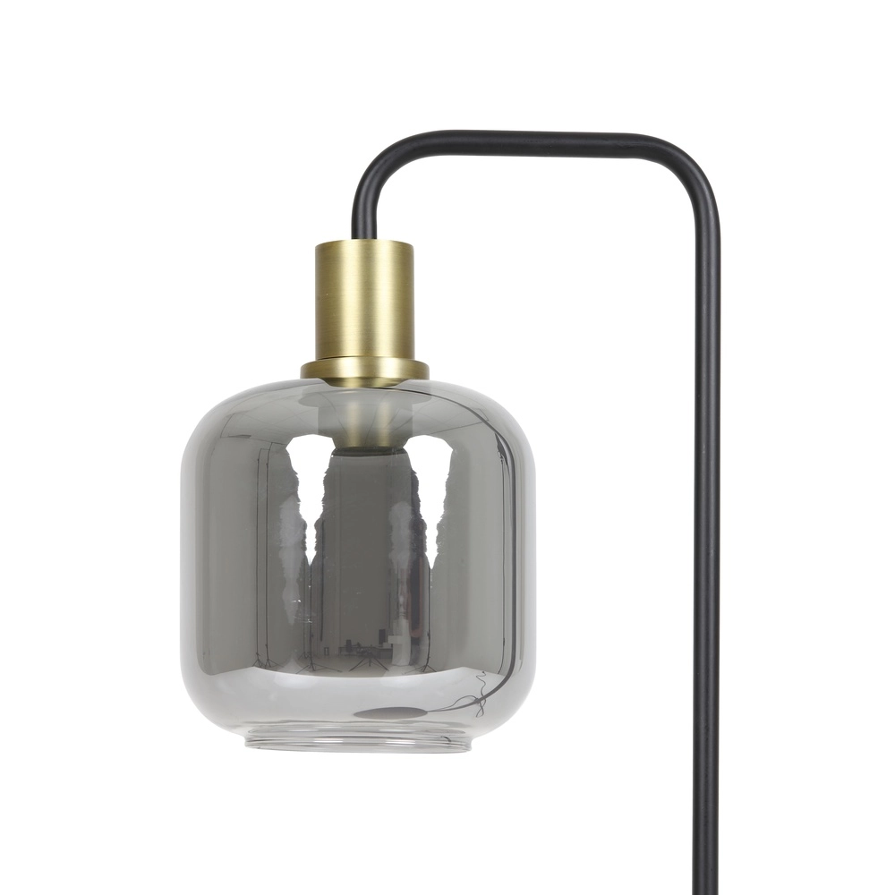 Floor lamp Lekar with smoke glass and gold Light & Living 8717807601430