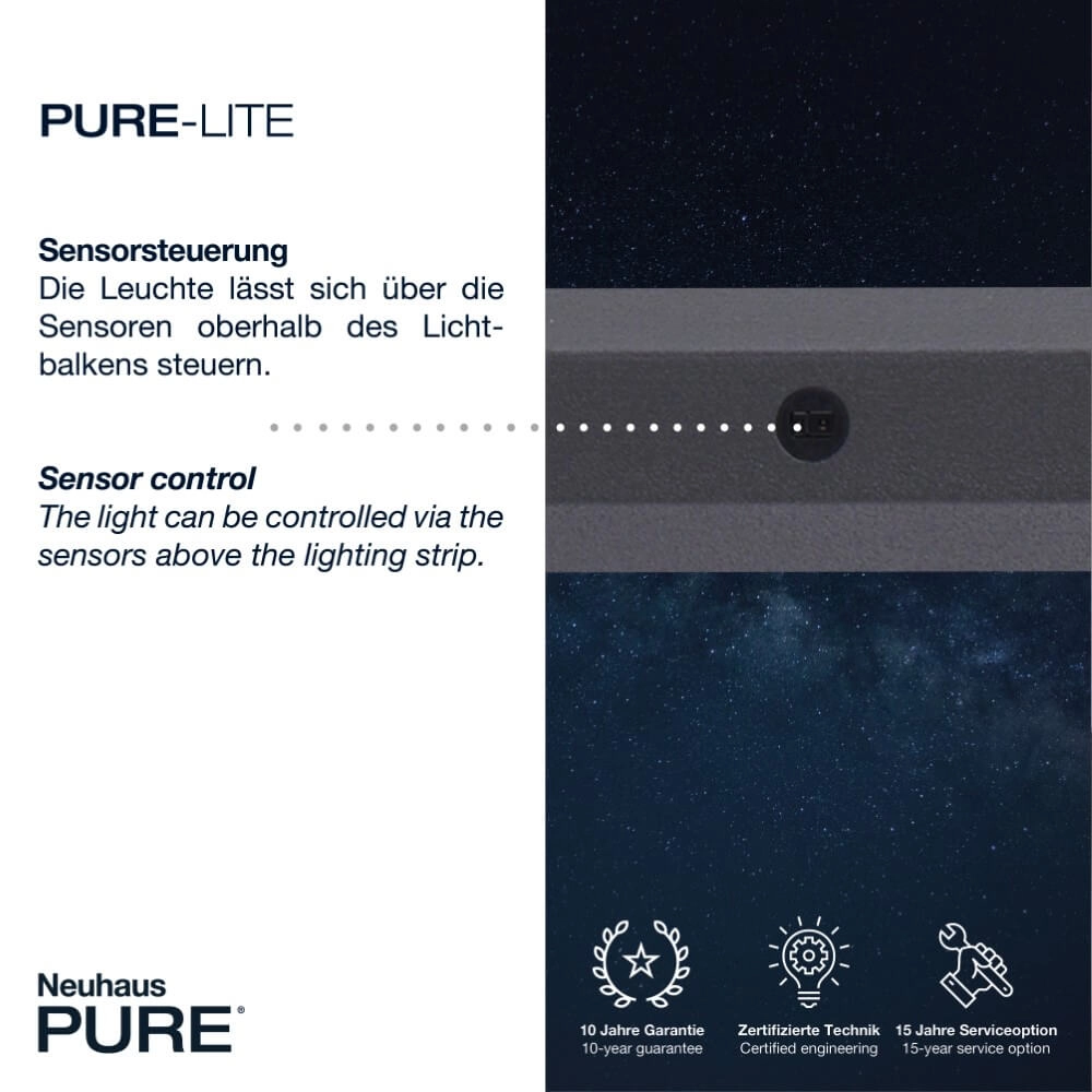 Design hanging lamp Pure Lite 160cm anthracite Paul Neuhaus 4012248344897