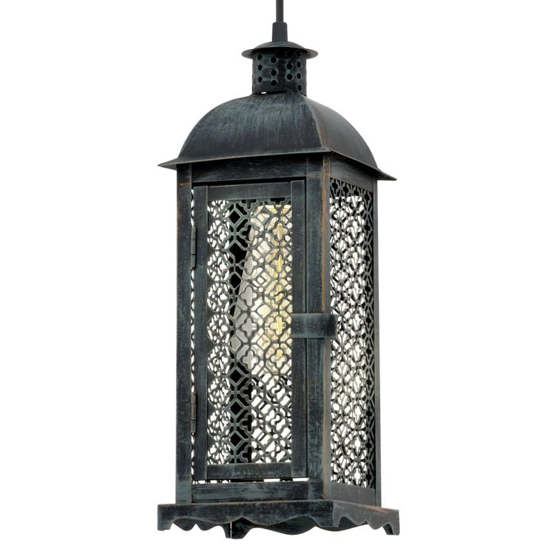 Pendant lamp Vintage Square patinated green Eglo 9002759492151