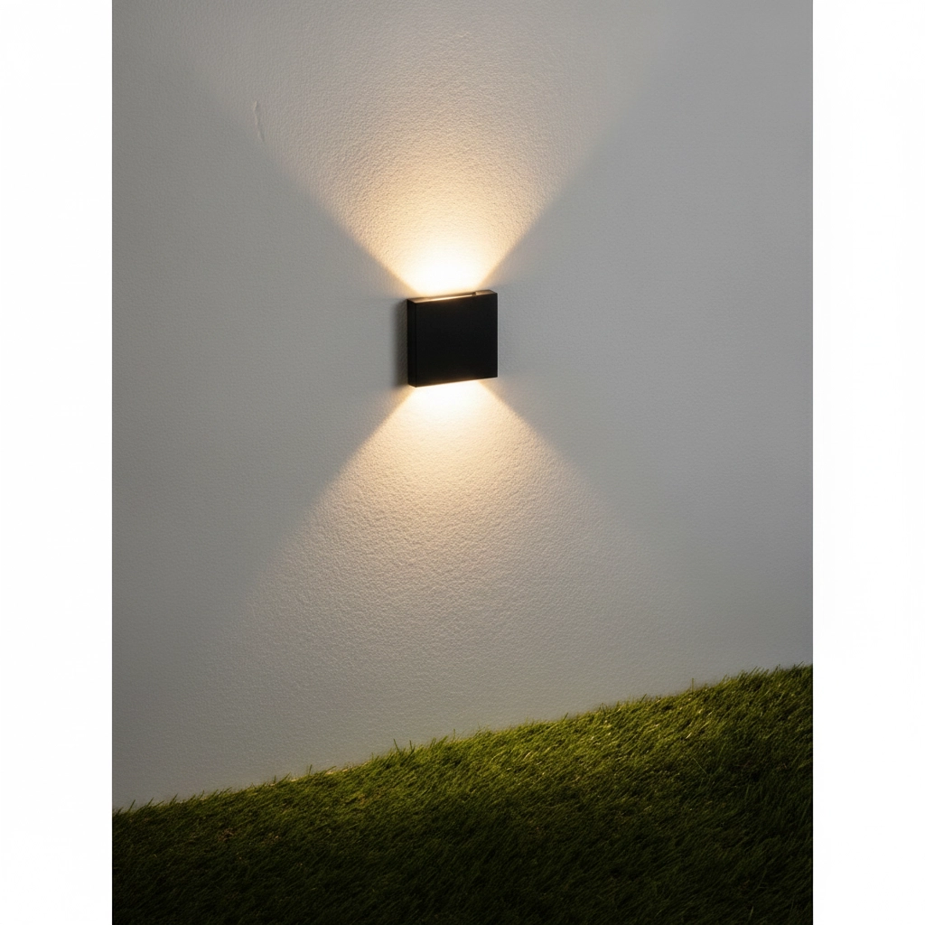Square recessed light Iko Black Double