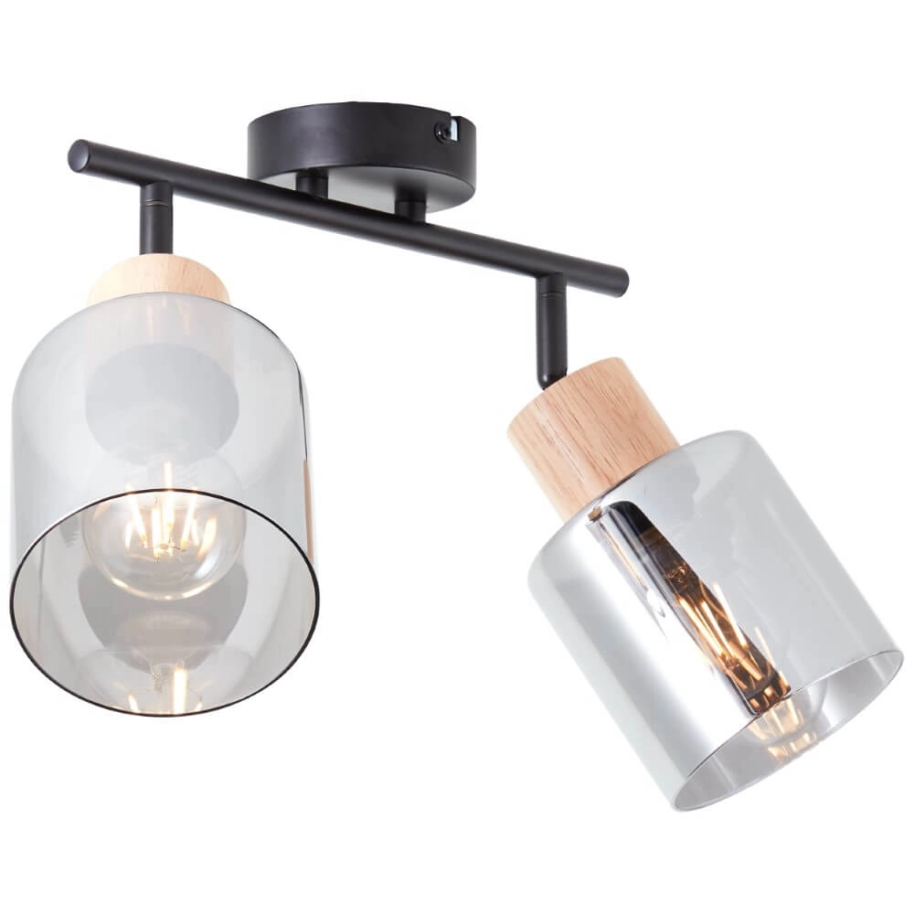 Ceiling lamp Weald 2-light black Brilliant 4004353413087