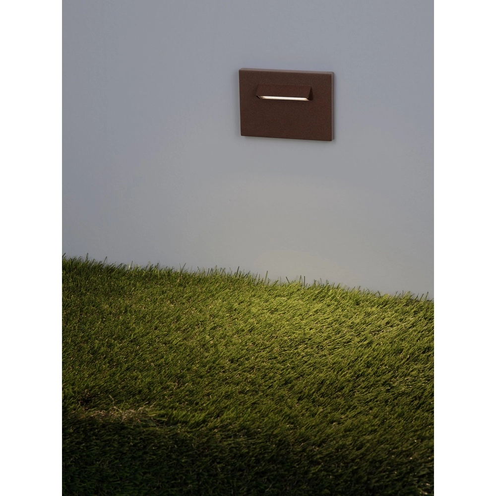 Recessed light Recto for wall rust brown