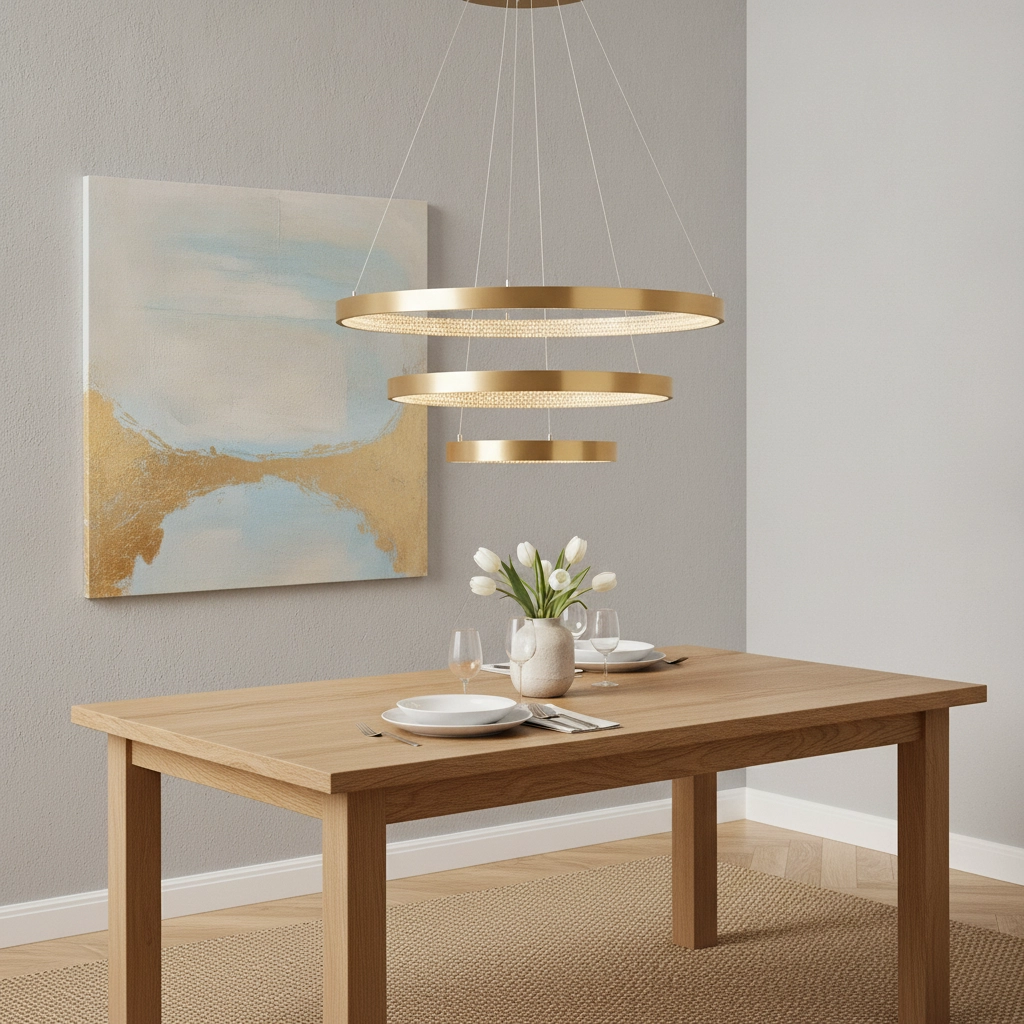 Pendant lamp Preston gold Ø 80cm triple