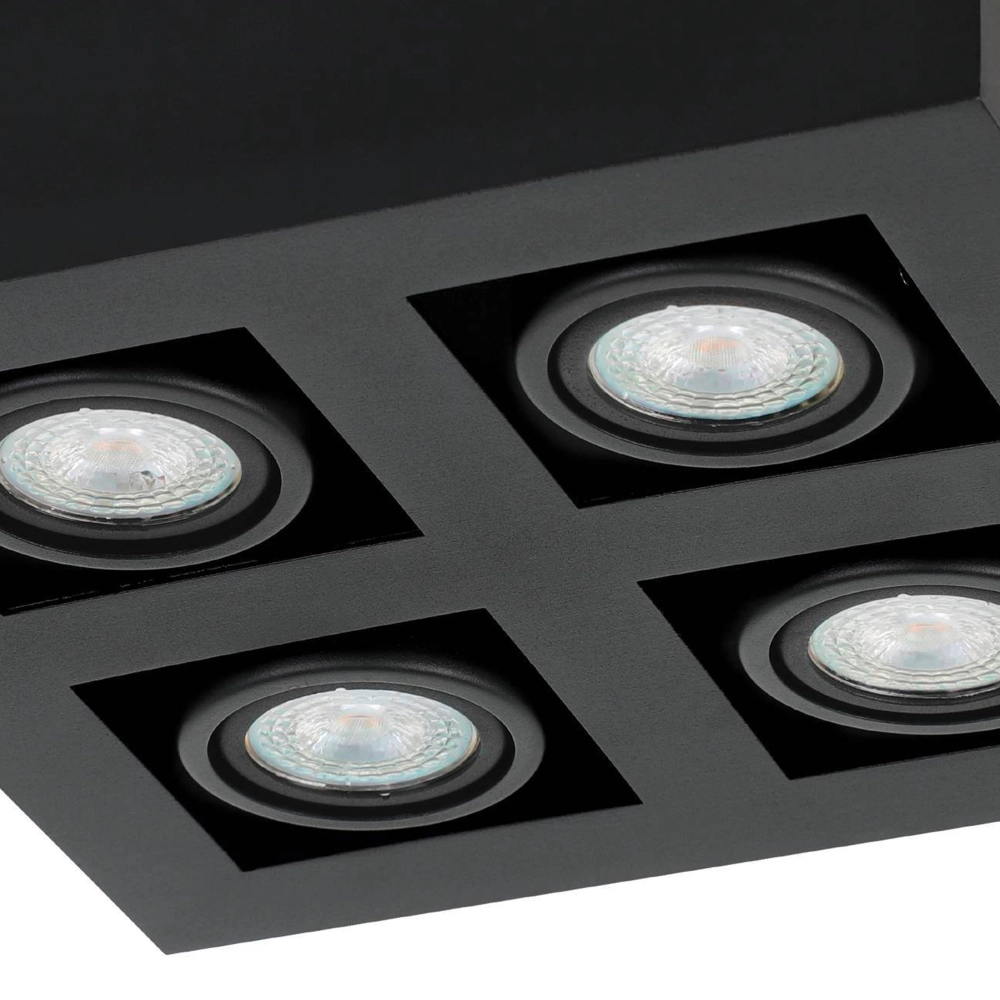Black surface-mounted spotlight Mendoza 4-light Eglo 9002759310653