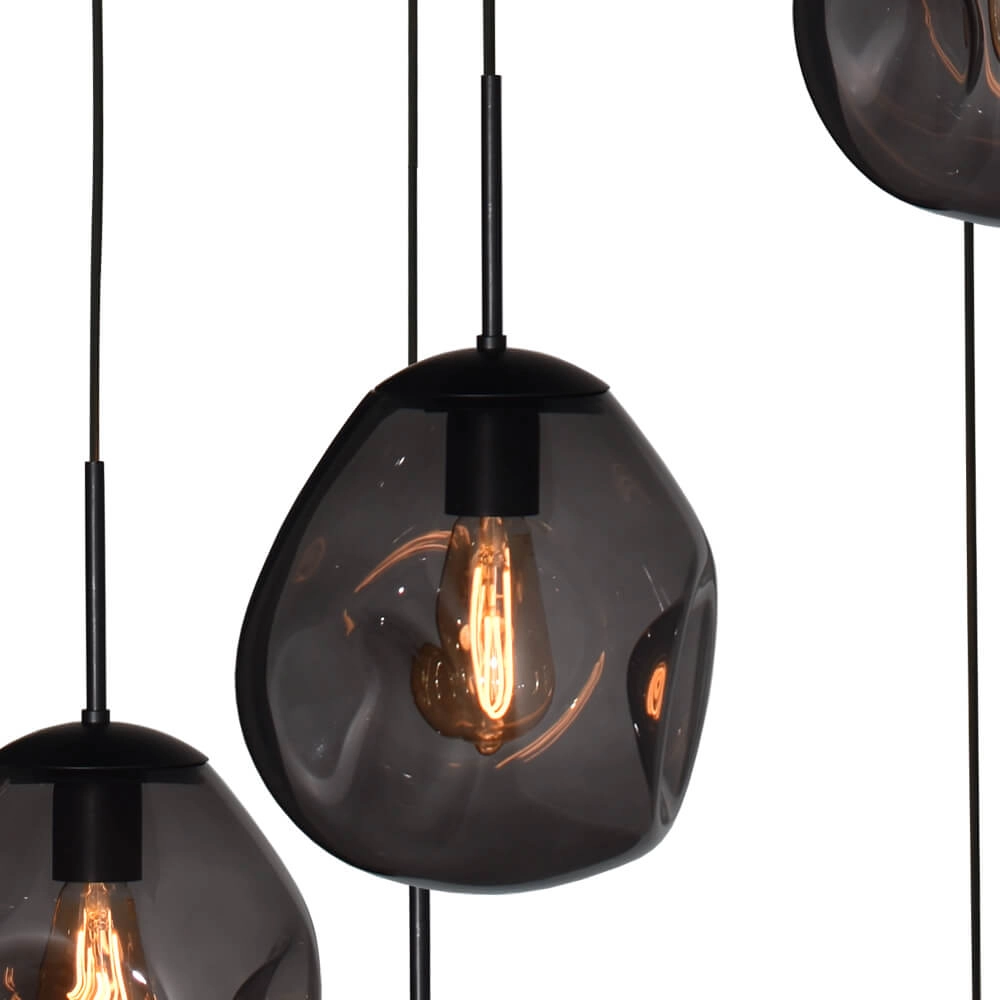 Vide hanging lamp Lava 5x smoke glass Ø 24cm Masterlight 8718121286587