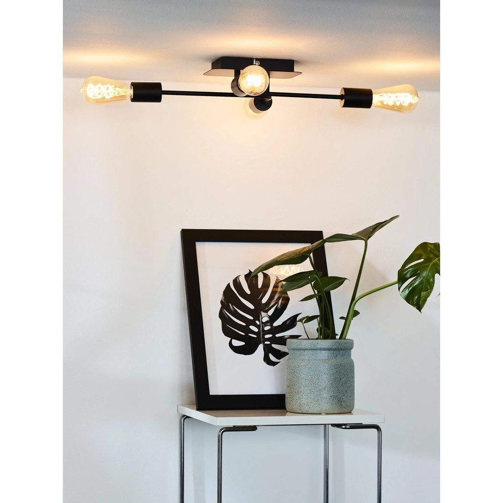 Ceiling lamp Lester 4-light black Lucide 5411212211026