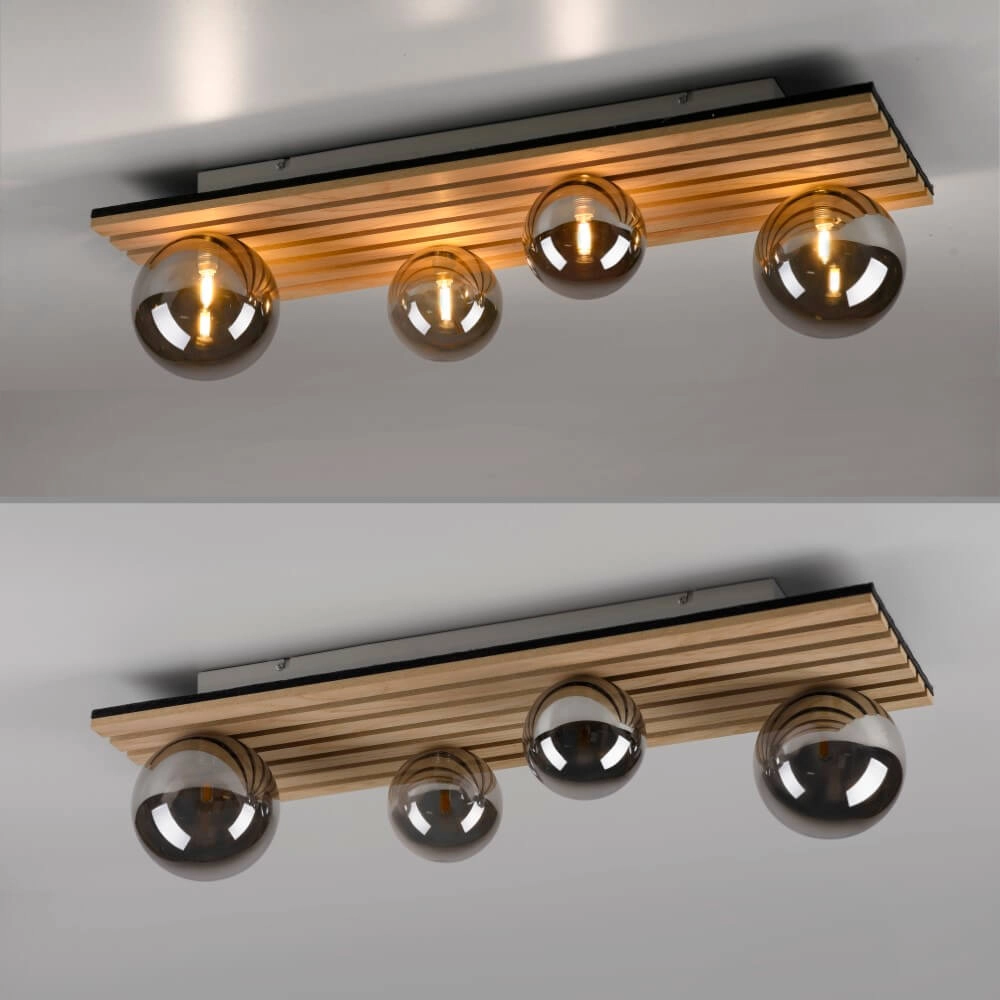Wooden ceiling lamp Green Stika rectangular Just Light 4043689004248