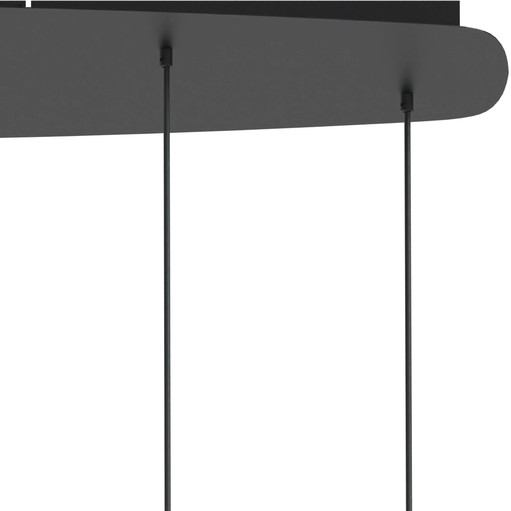 6-light pendant lamp Lisbourg Black with tan beige hood Masterlight