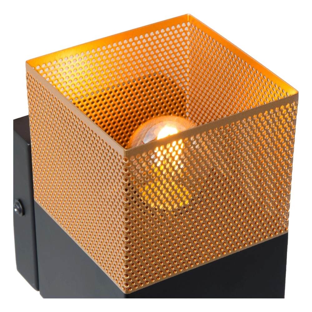 Design wall lamp Renate black with gold Lucide 5411212211286