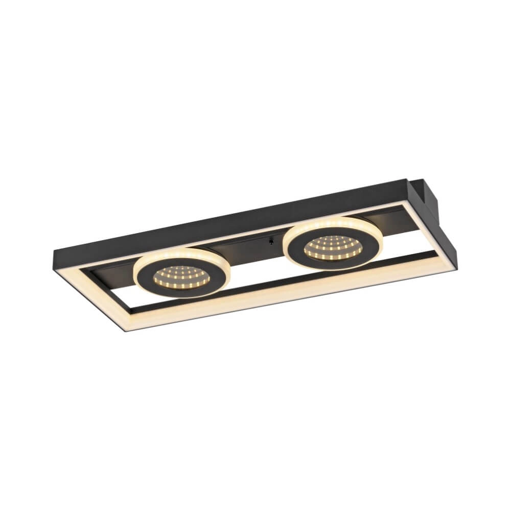 Rectangular ceiling lamp Traforo double