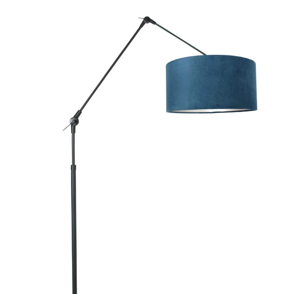 Black floor lamp Prestige Chic with blue hood Steinhauer 8712746147278