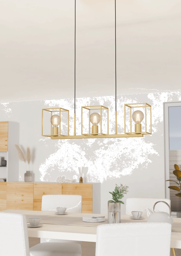 Gold dining table hanging lamp Cumiole Eglo 9008606243754
