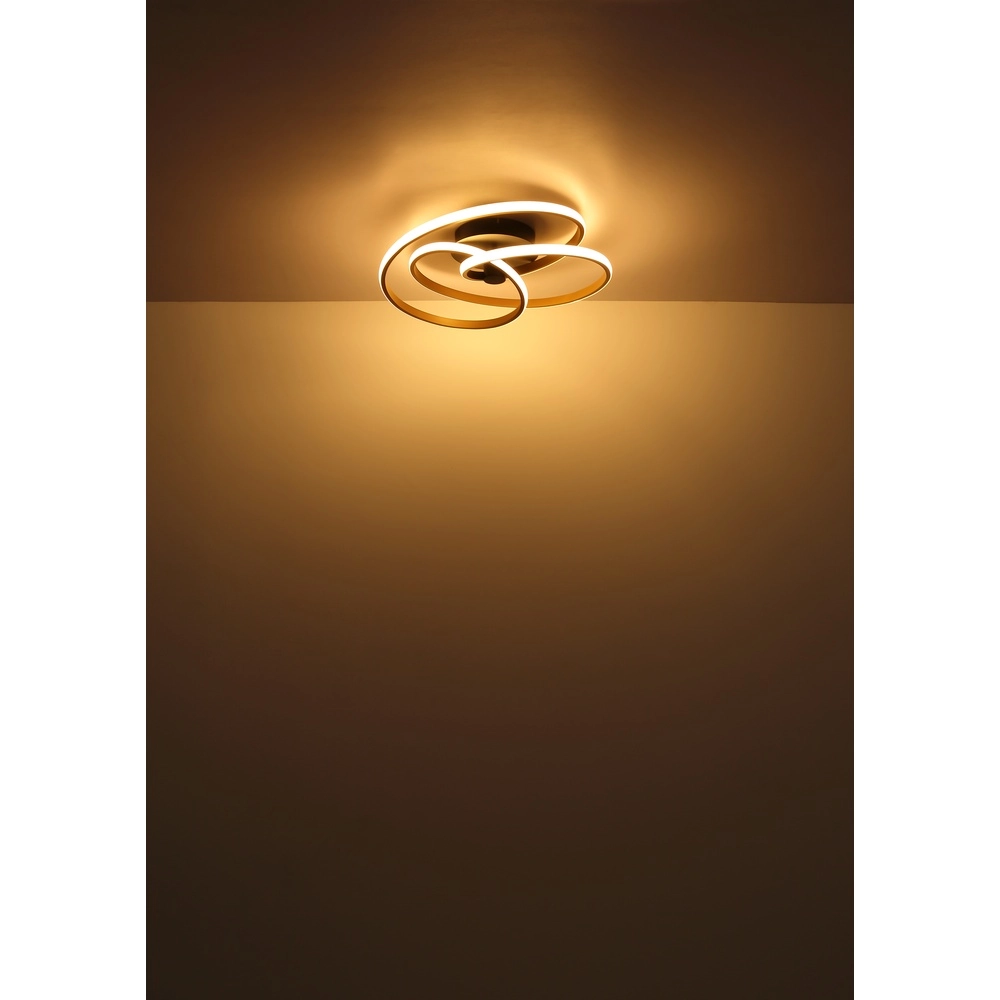 Modern ceiling lamp Glyxar black with gold Globo 9007371450787