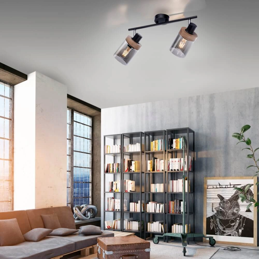Ceiling lamp Pasqual 2-light black Just Light 4043689986117