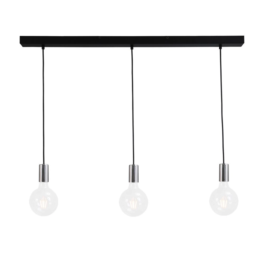 Pendant lamp Concepto 3-light black with gray