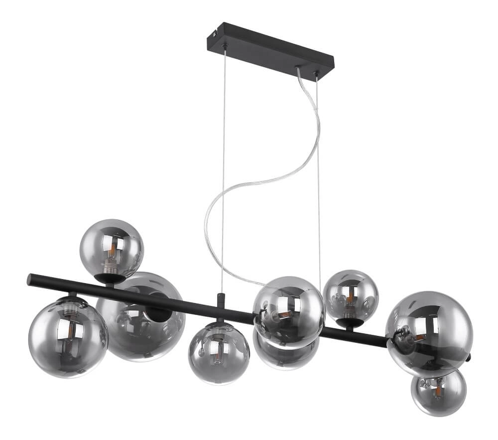 Black pendant lamp with smoke glass Riha Globo 9007371387038