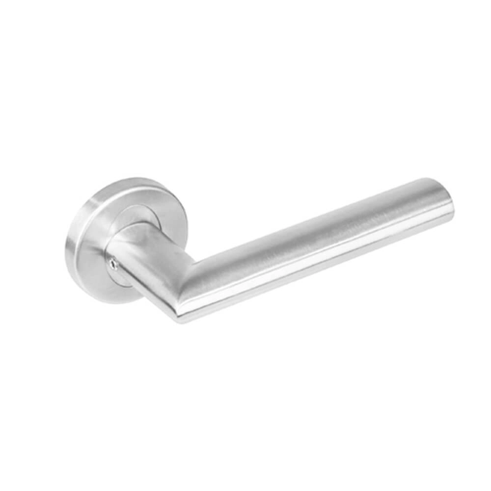 Door handle Girona rosette with ridge stainless steel