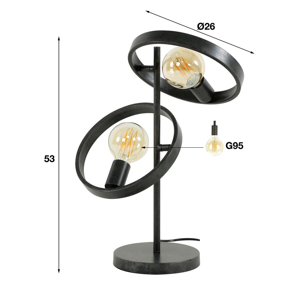 Rings table lamp Hover 53cm high - charcoal Lyora 8716803513297