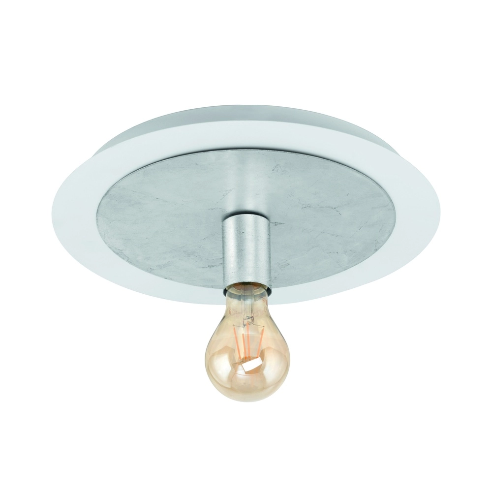 Unique ceiling lamp Passano white and silver single