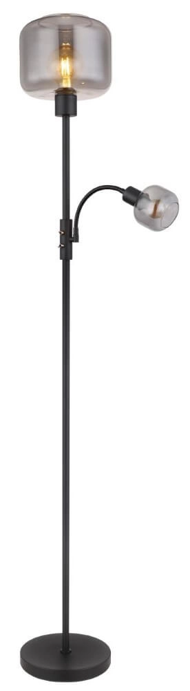 Black floor lamp Giuseppe smoke glass Globo 9007371438228