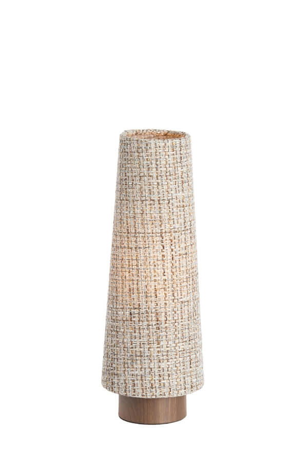 Braided table lamp Howie wood Ø 15cm