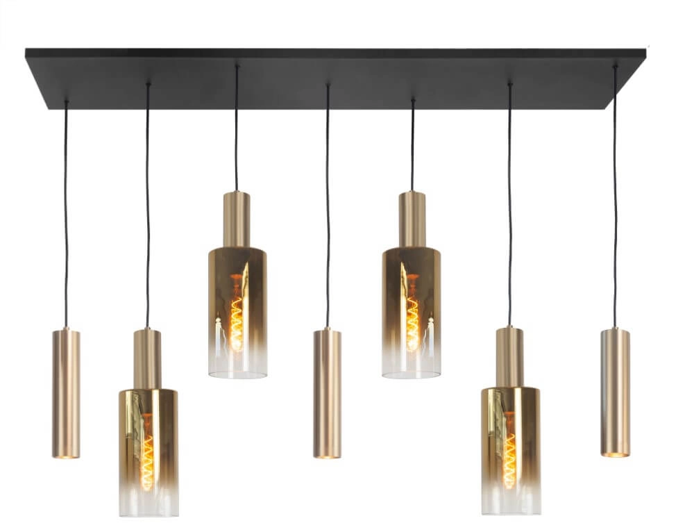 Hanging lamp Perugia matt gold - 4x E27 - 3x GU10