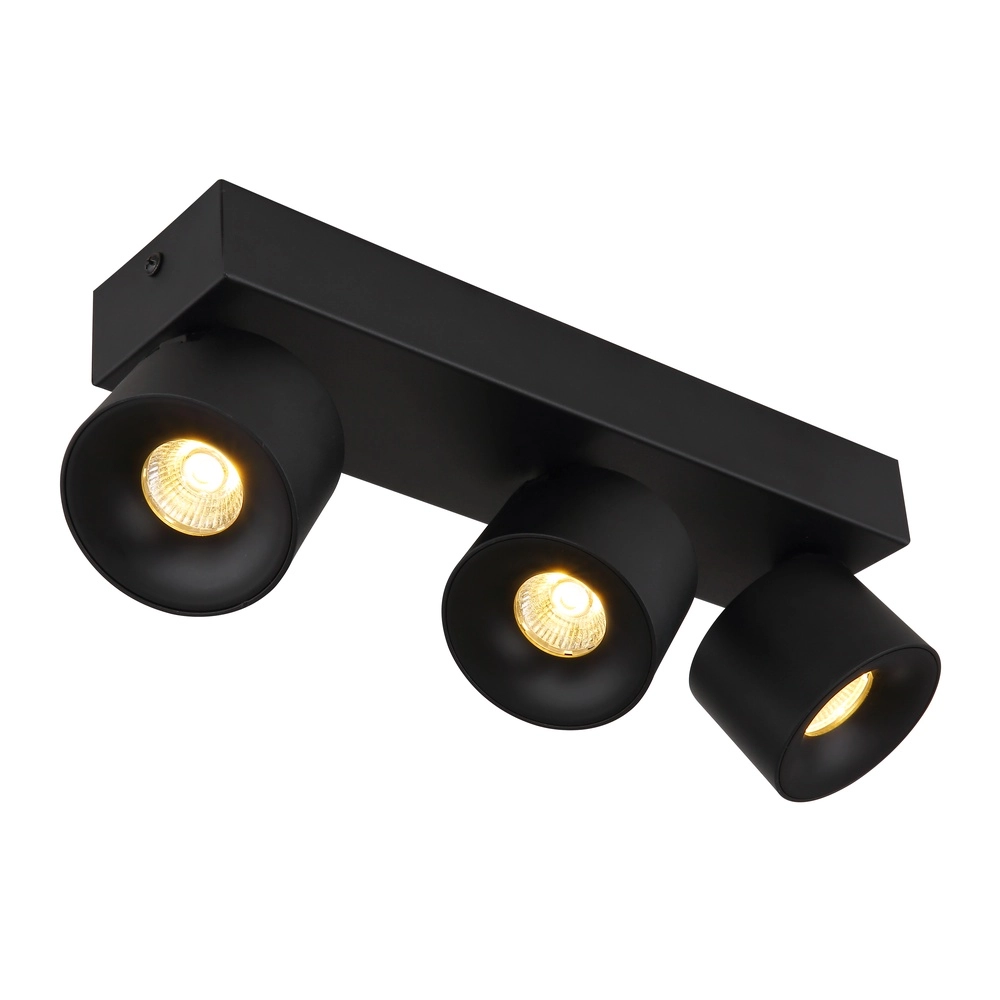 Sleek ceiling lamp Rae 3-light black