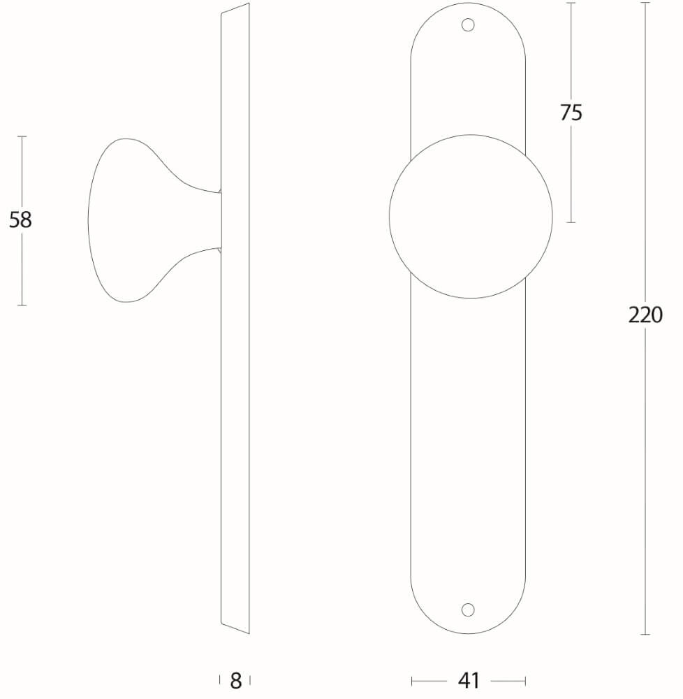 Doorknob Paddenstoel blind stainless steel Intersteel 8714186039694