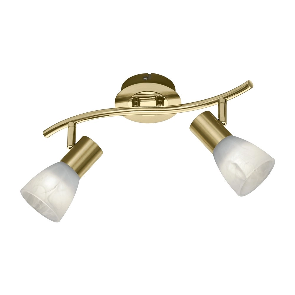 LED ceiling spot Levisto 2-light brass matt