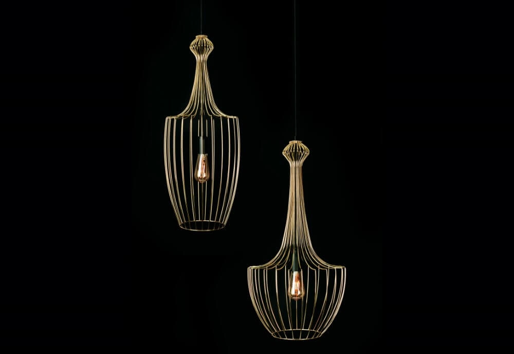 Golden wire lamp Luksor Ø 37cm Lyora 5903139885393