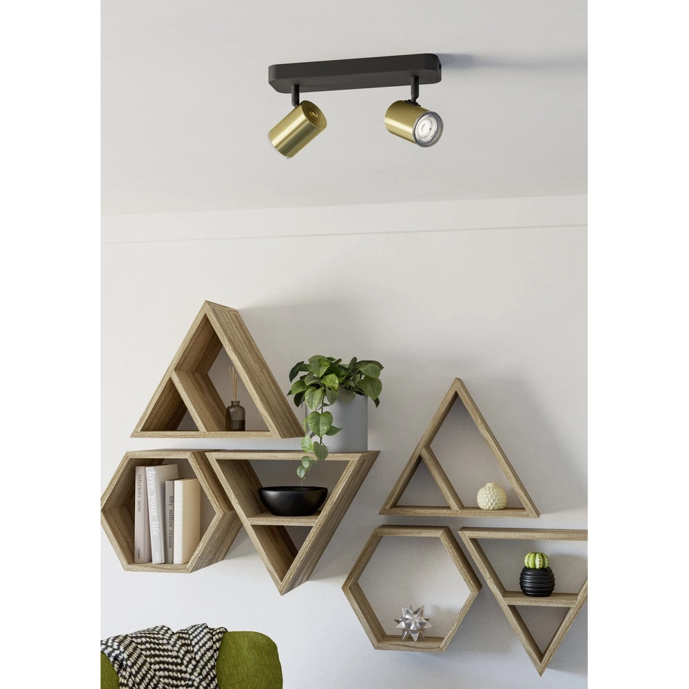 Bathroom spotlights Consuma 1 2x GU10 - black with gold Eglo 9008606365043
