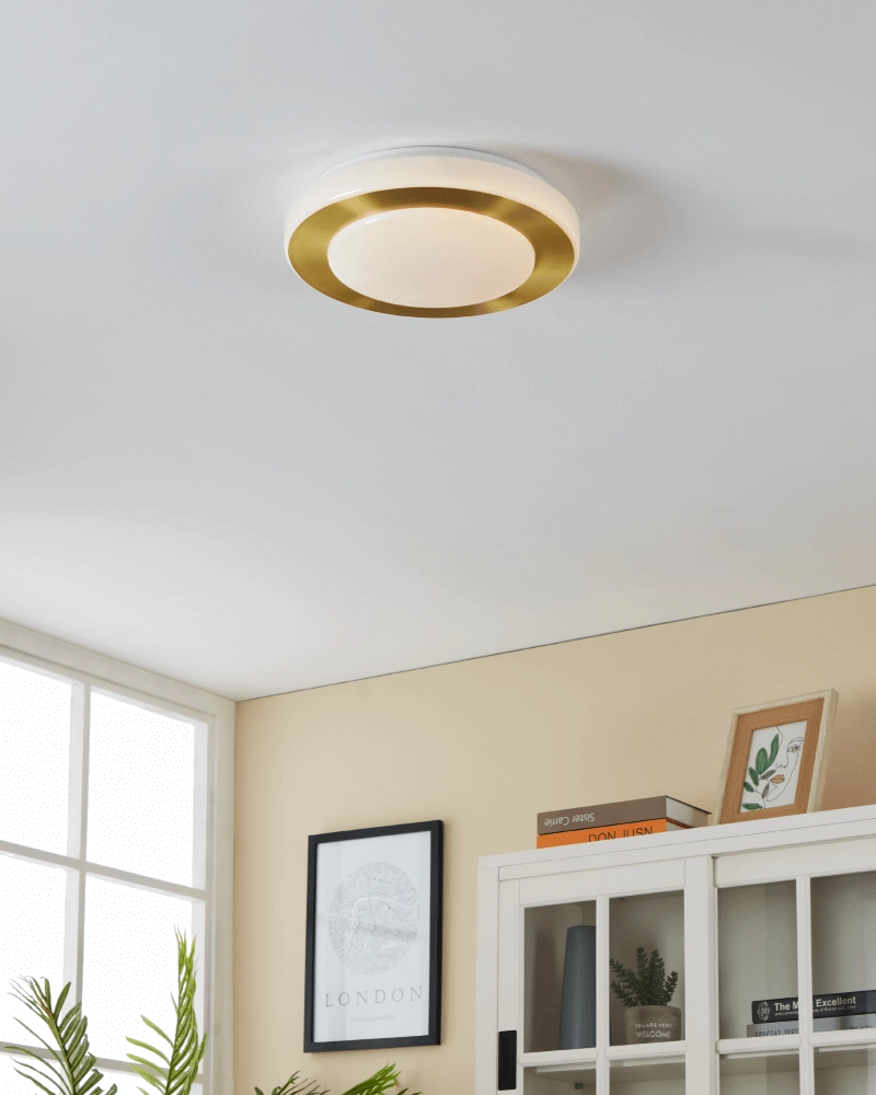 Brass bathroom lamp Led Carpi Ø 30cm Eglo 9008606240623