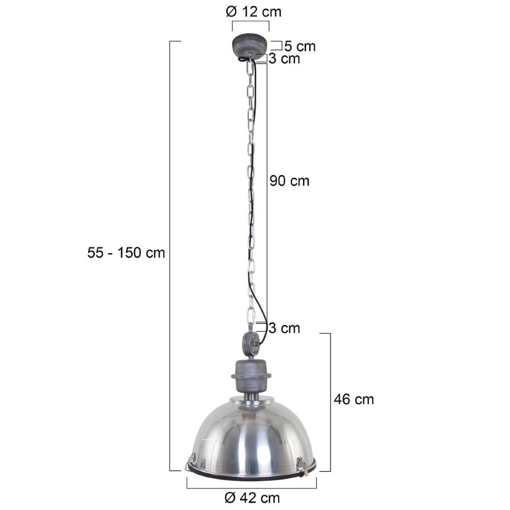 Pendant lamp Bikkel metallic gray Steinhauer 8712746105179