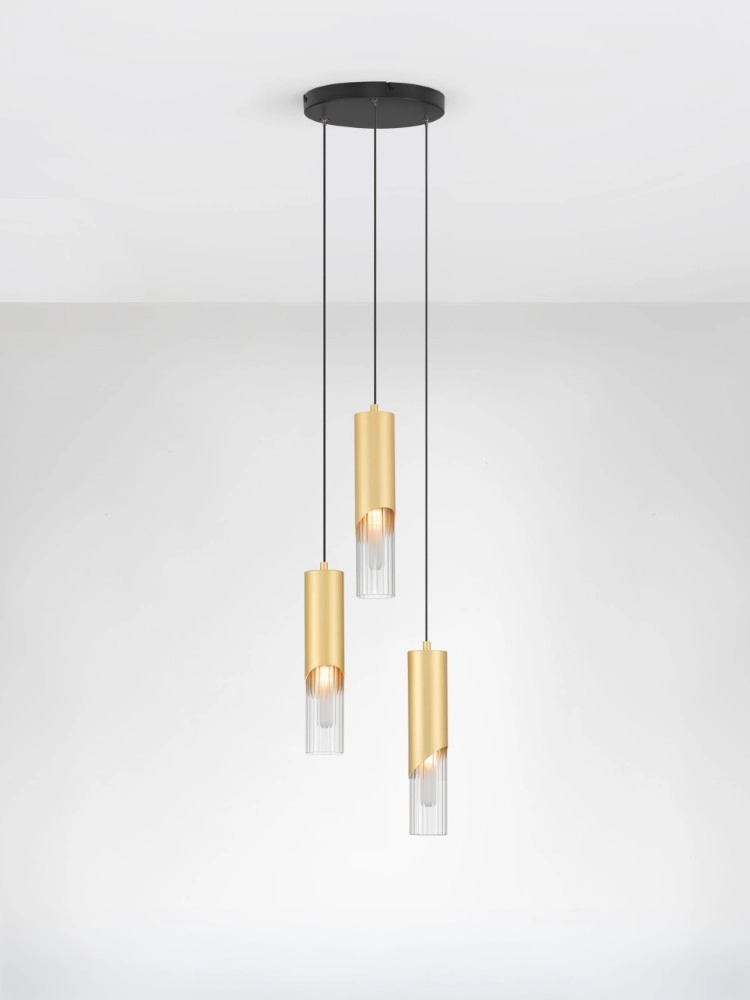 Design pendant lamp Modesto Ø 25cm gold 3-lights Lyora 5212063501447