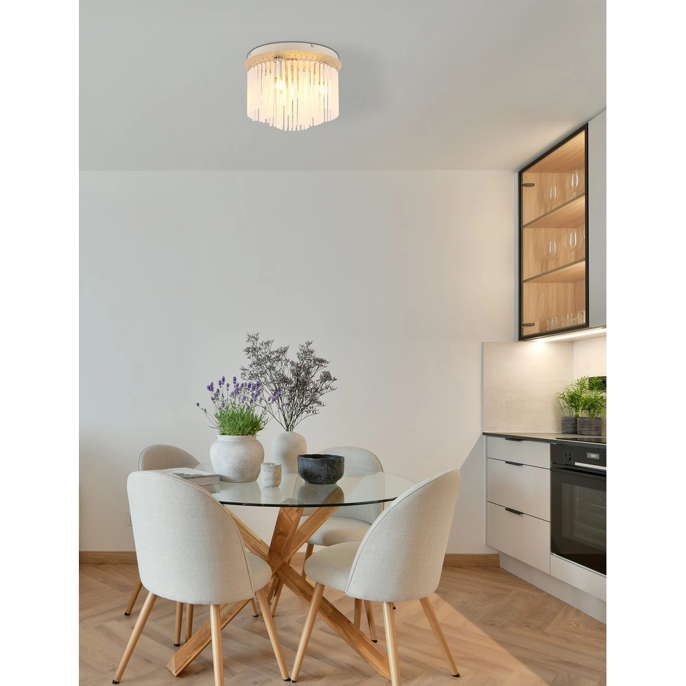 Ceiling lamp Gorley sand brown with glass Ø 32cm Globo 9007371575718
