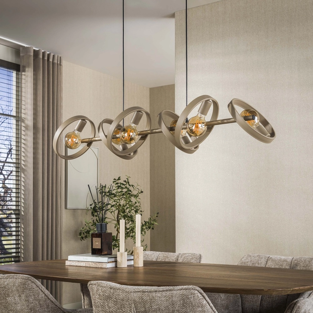Rings pendant light dining table Hover sand - Ø 26cm Lyora 8716803513358