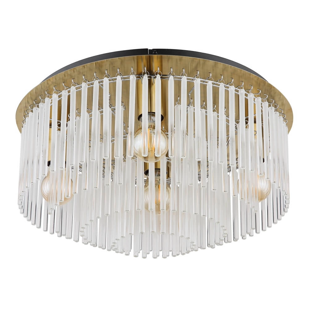 Golden ceiling lamp Gorley with glass Ø 50cm Globo 9007371458806
