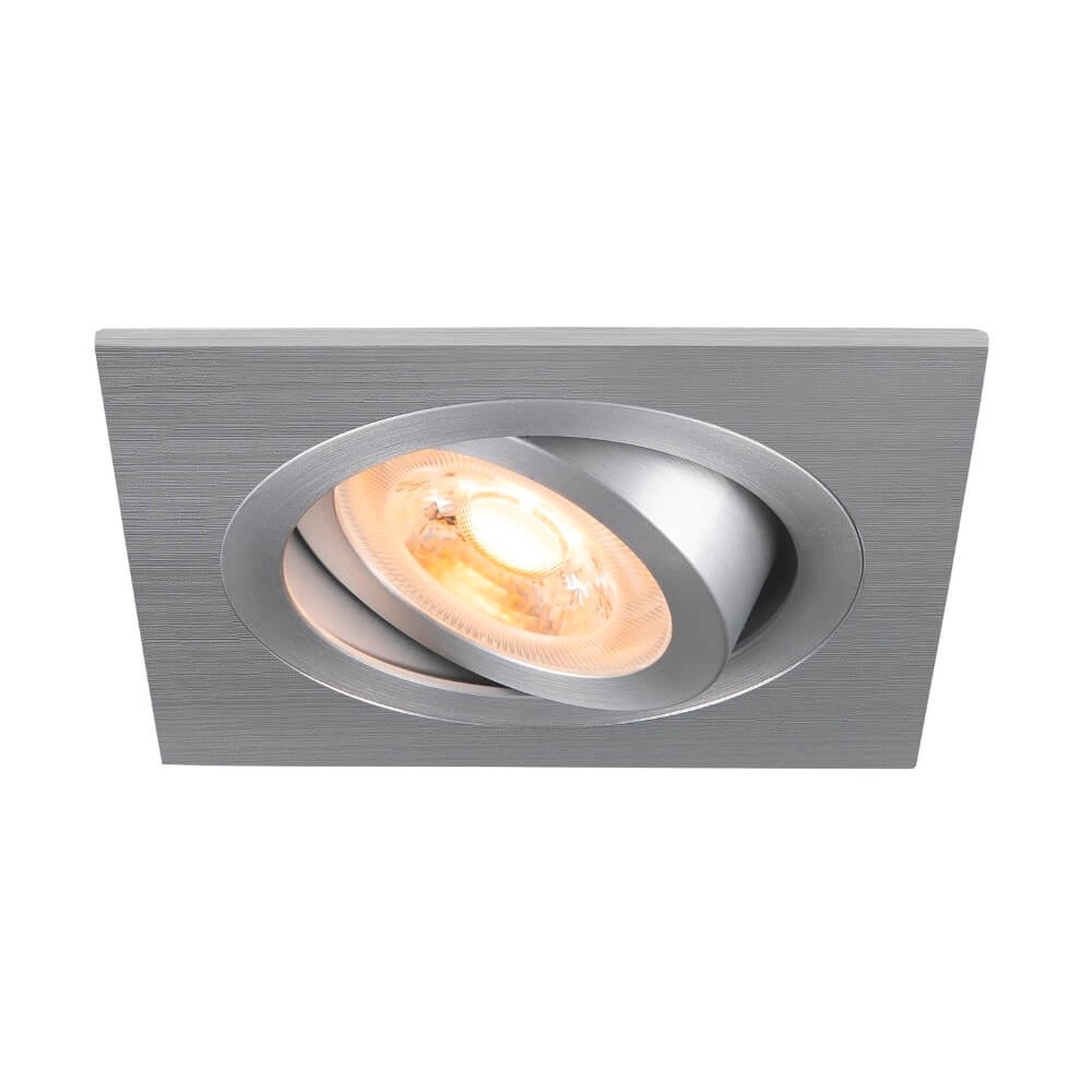 Recessed spotlight New Tria 75 square - aluminium - GU10