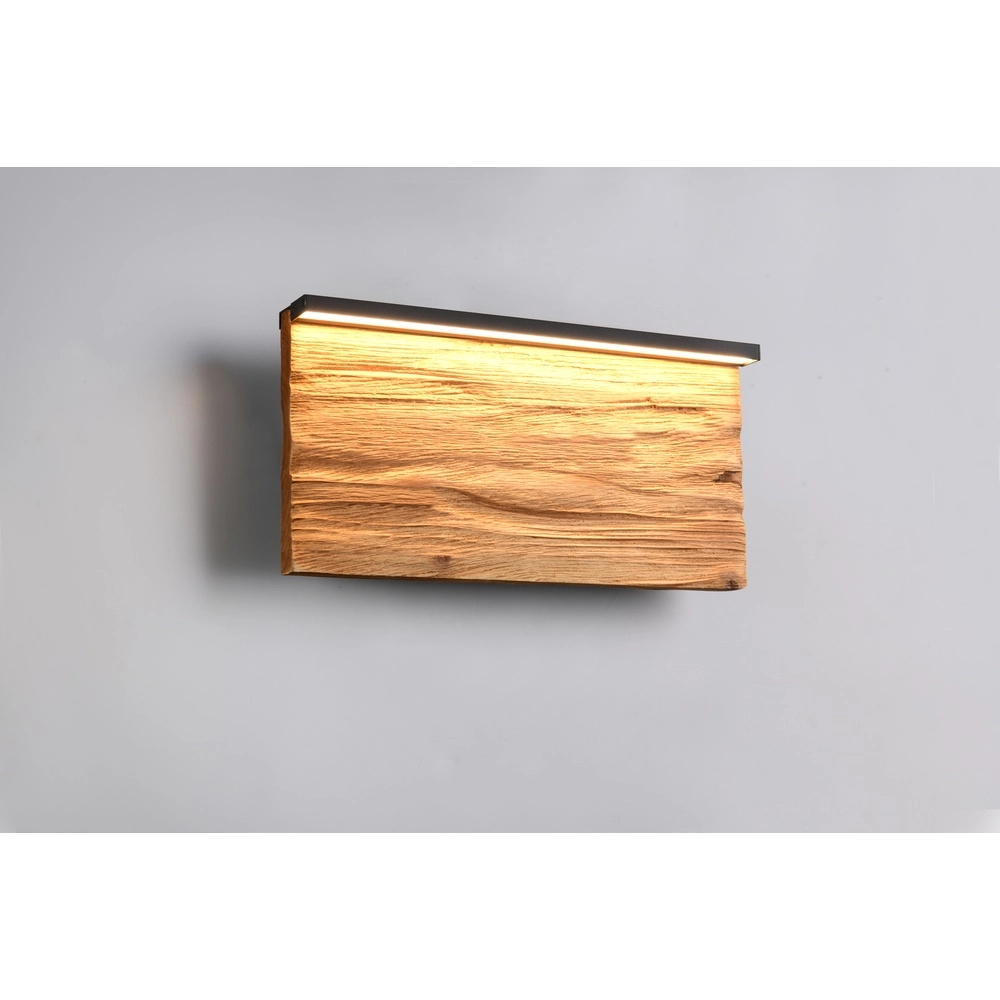 Design wall lamp Kalea black with wood 30cm Trio 4017807661392