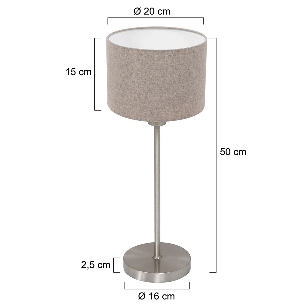 Table lamp Noor with grey cap Steinhauer 8712746182095