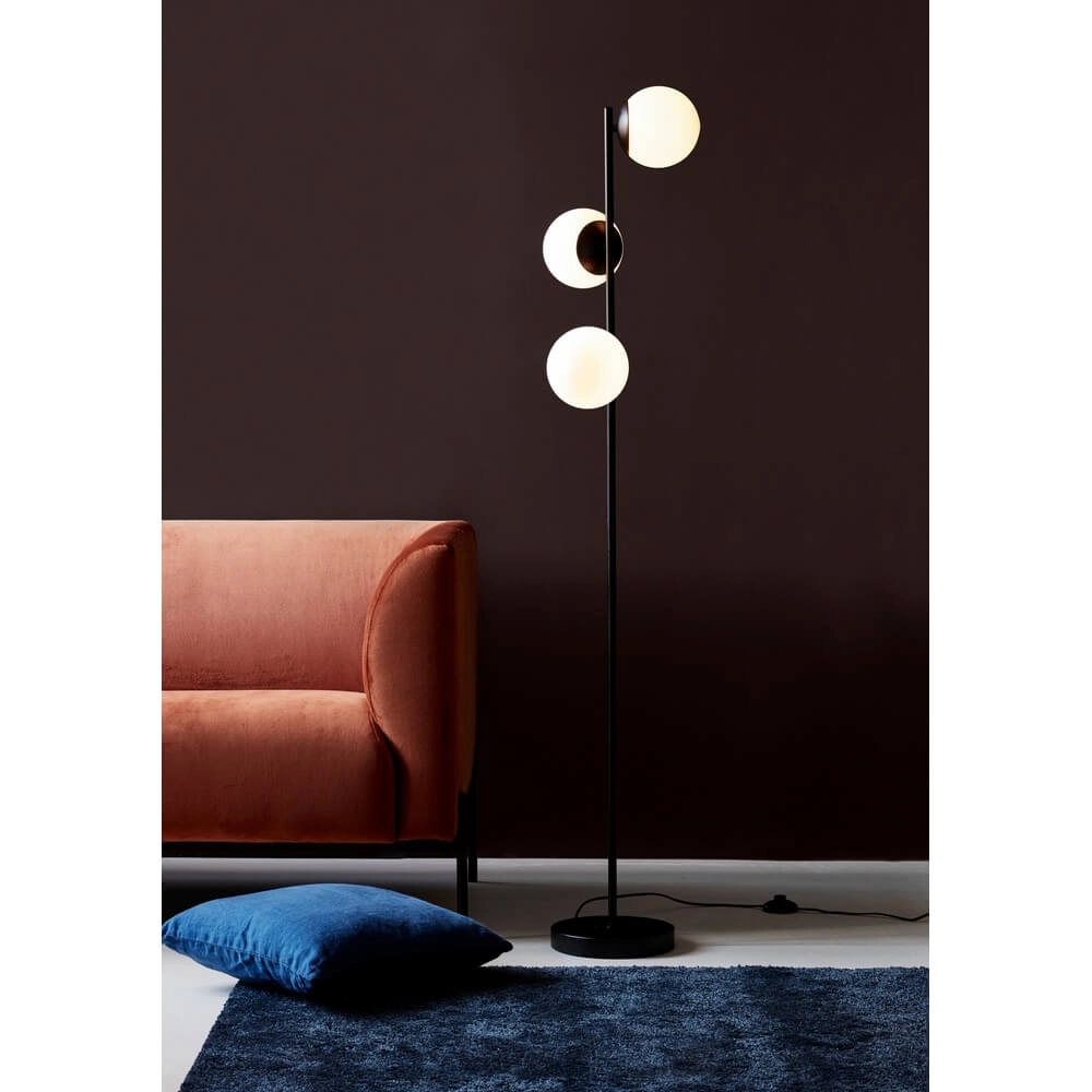 Floor lamp Lilly 3-light black with white sphere Nordlux 5701581459182