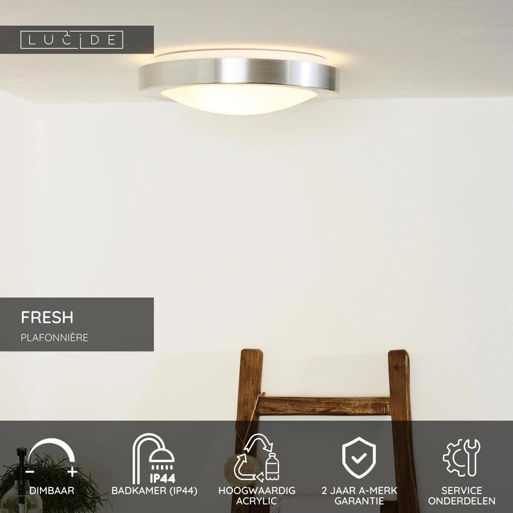 Ceiling light Fresh Ø 35cm chrome Lucide 5411212790538