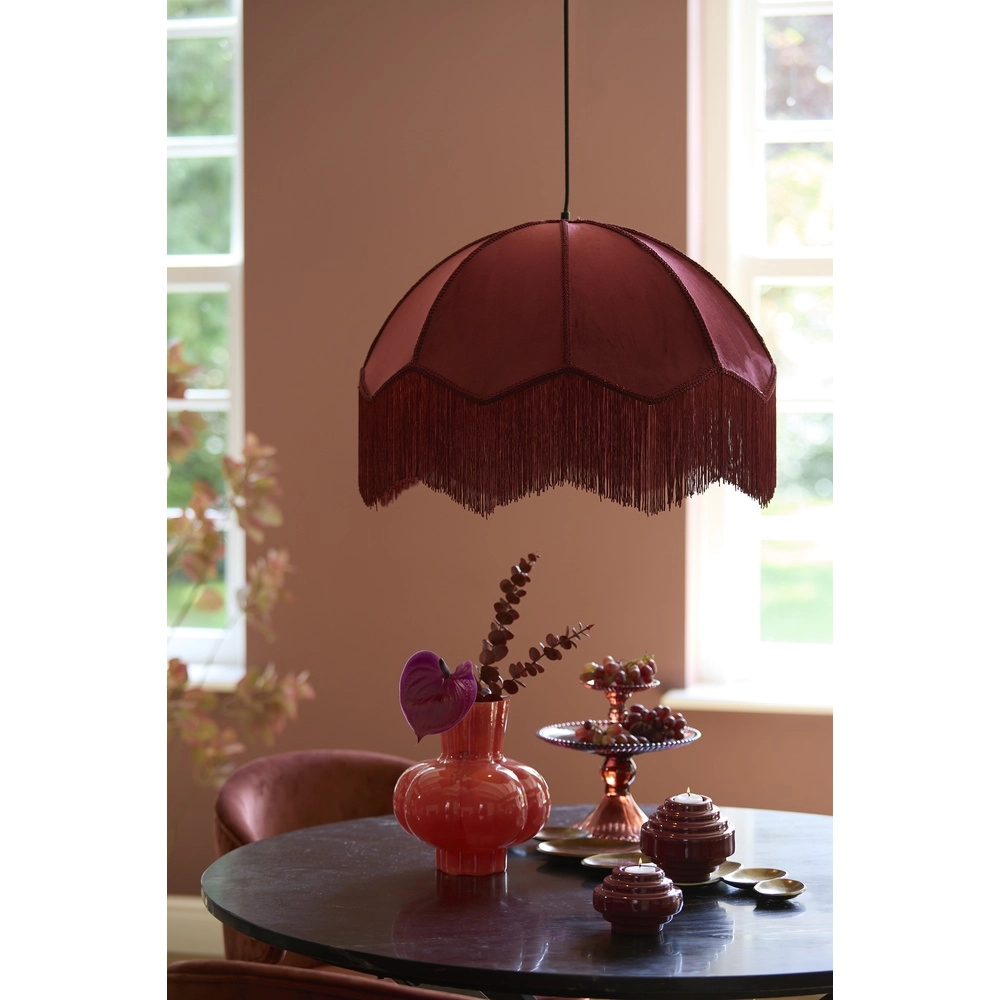 Pendant lamp Malacia Ø 50cm - velvet bordeaux Light & Living 8717807759278