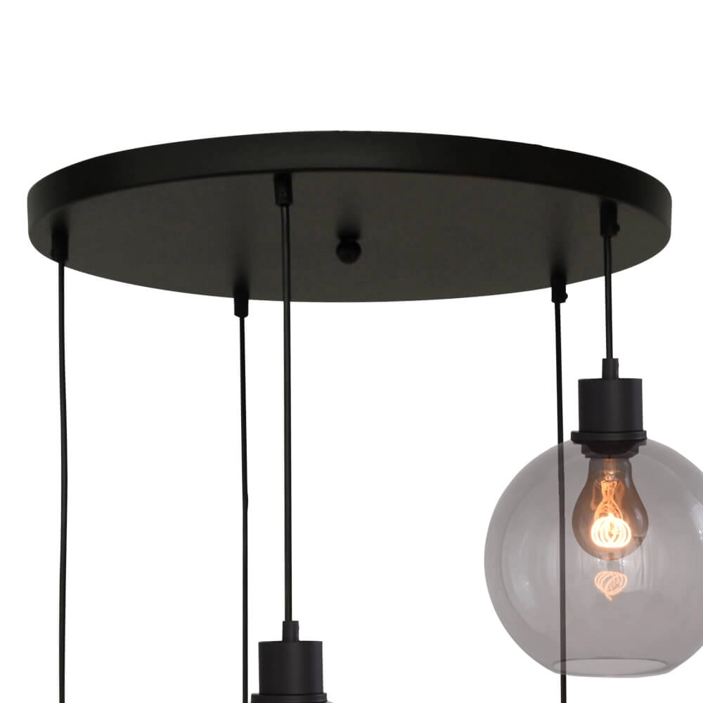 Vide hanging lamp Lazise 5x Ø 20cm black Masterlight 8718121303550