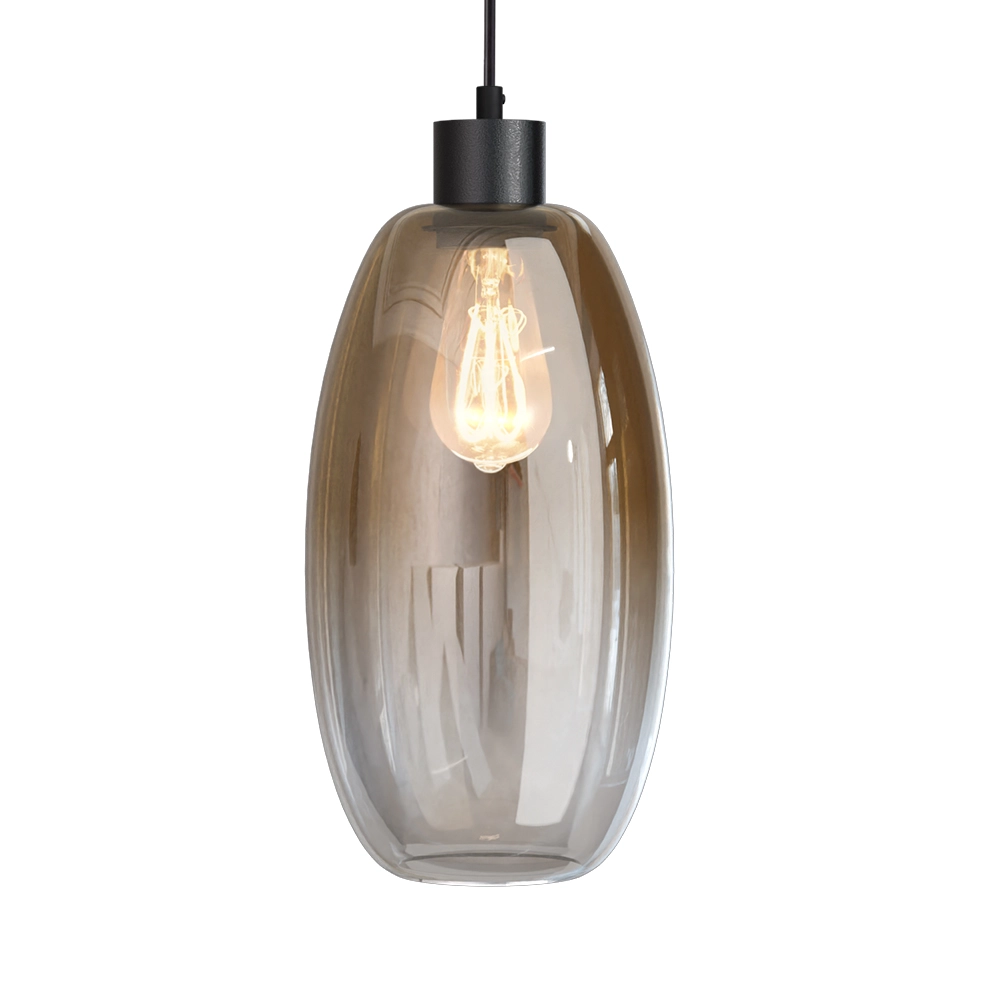 Glass pendant lamp Olive 3x Ø 18.5cm - black Masterlight 8718121397689