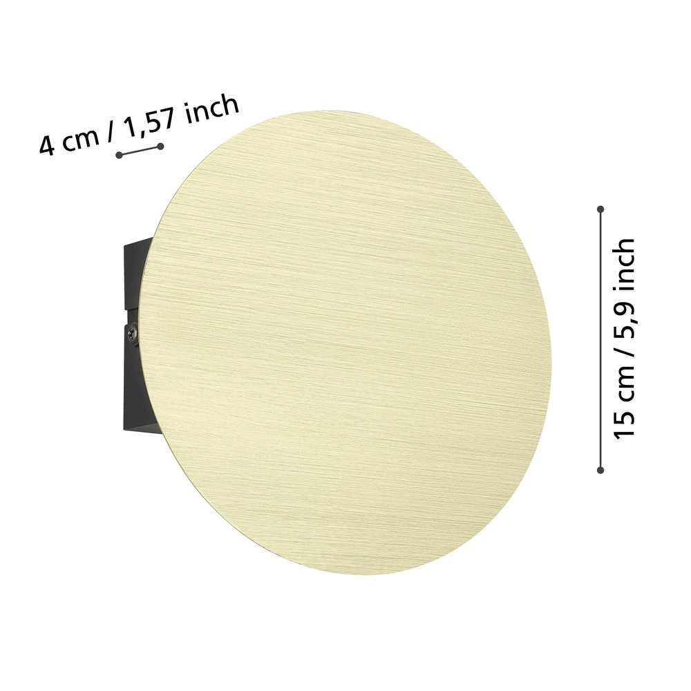 Sleek wall lamp Talamello Ø 15cm - gold - led Eglo 9008606316489