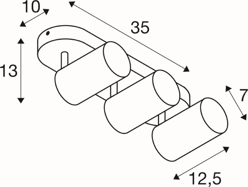 3-light surface-mounted spotlight Asto Tube white - 3x GU10 SLV 4024163266123