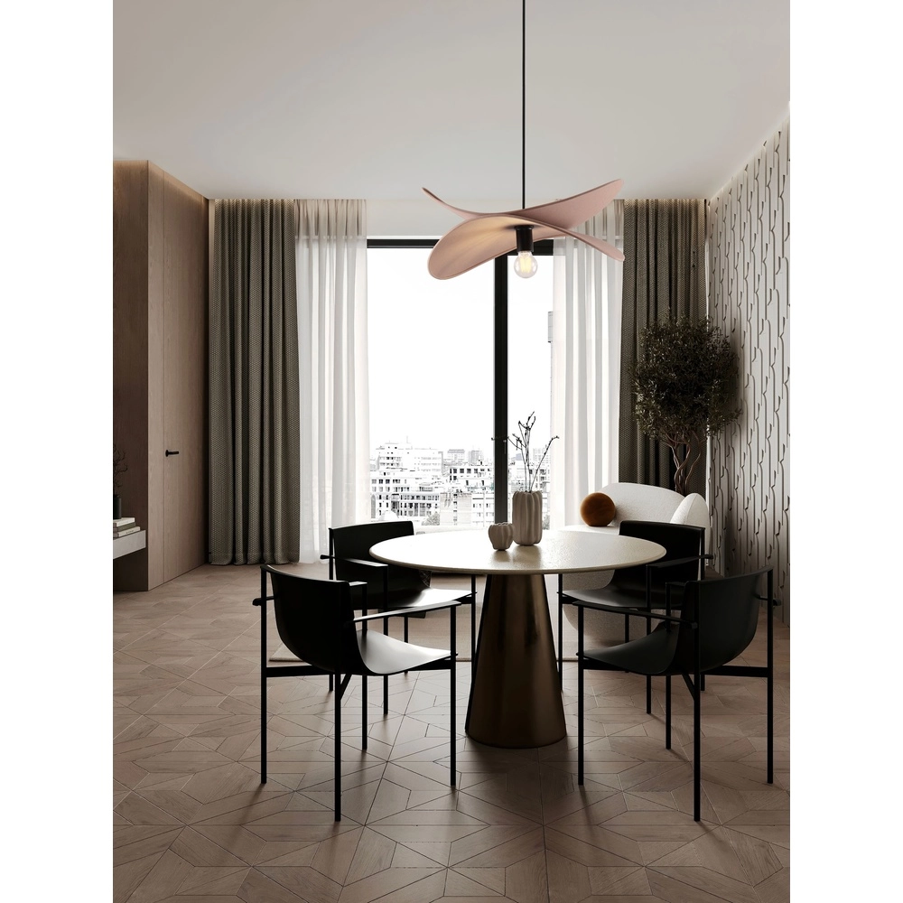 Modern pendant lamp Luve black with mocha brown