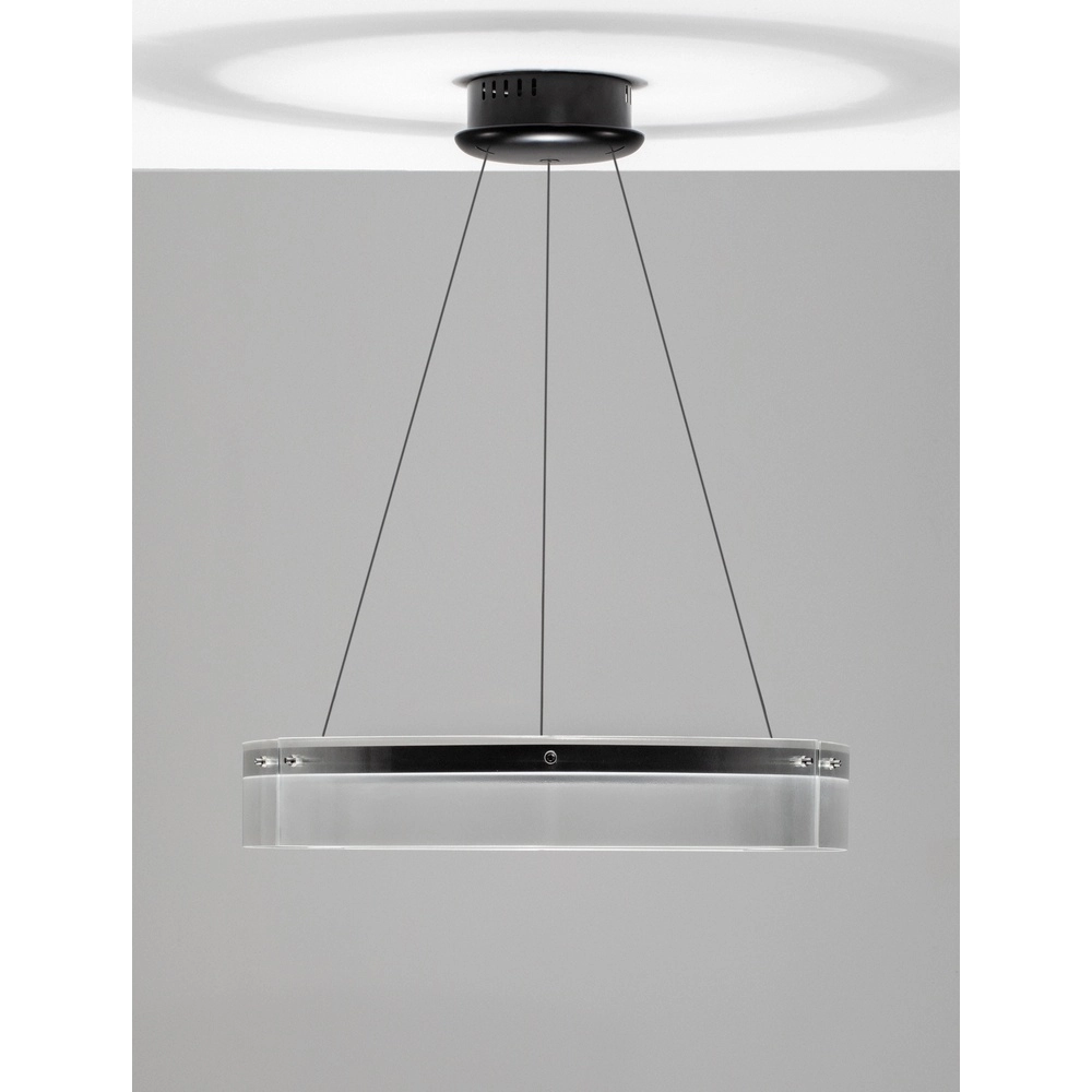 Design pendant lamp Pauline black with glass Ø 70cm Lyora 5212017445384
